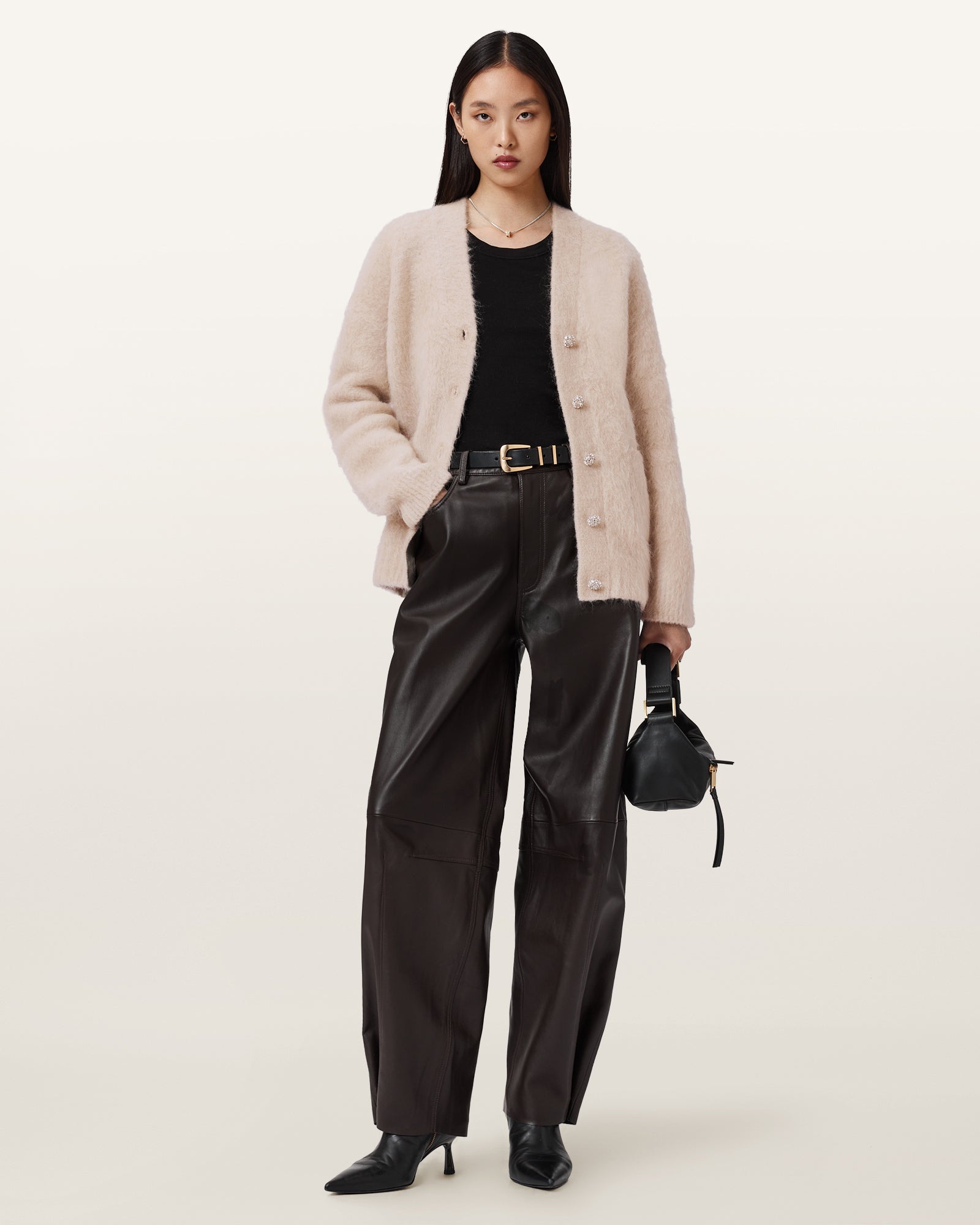 PEARL WHITE Color Rubi Emb Cardigan from AllSaints