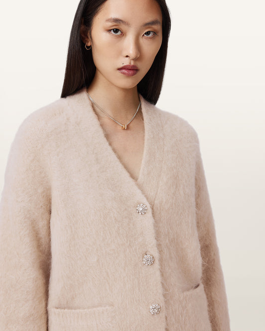 PEARL WHITE Color Rubi Emb Cardigan from AllSaints