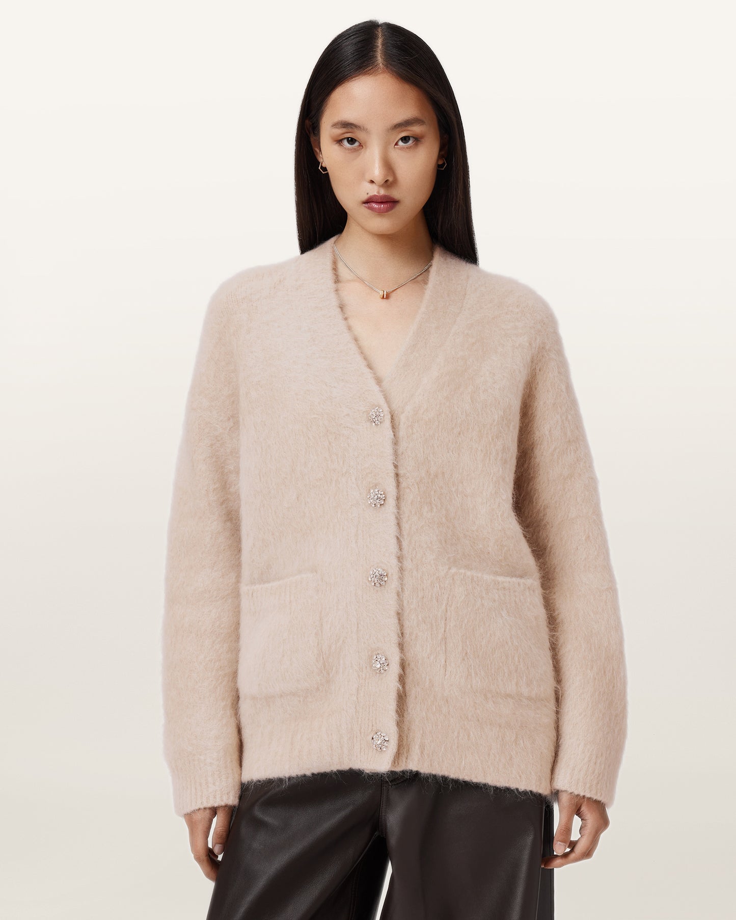 PEARL WHITE Color Rubi Emb Cardigan from AllSaints