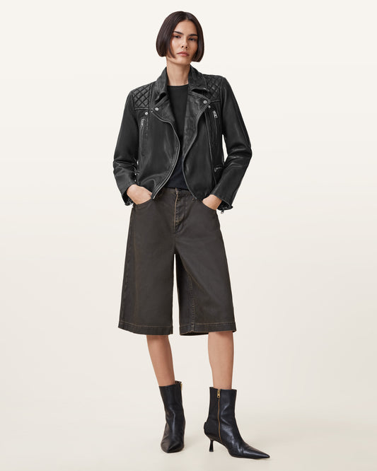 Cargo Biker Leather Jacket