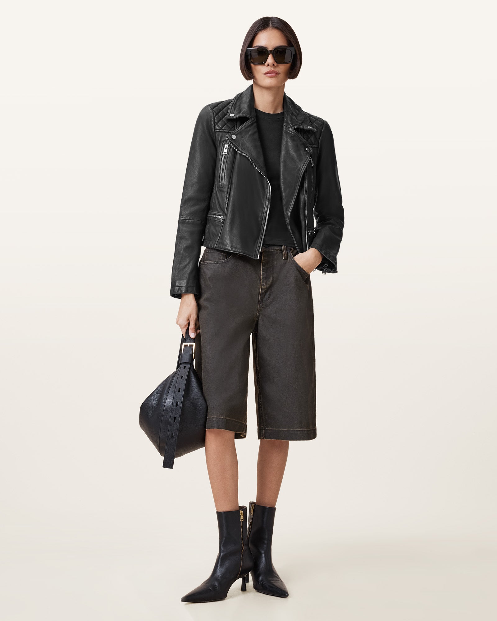 Cargo Biker Leather Jacket