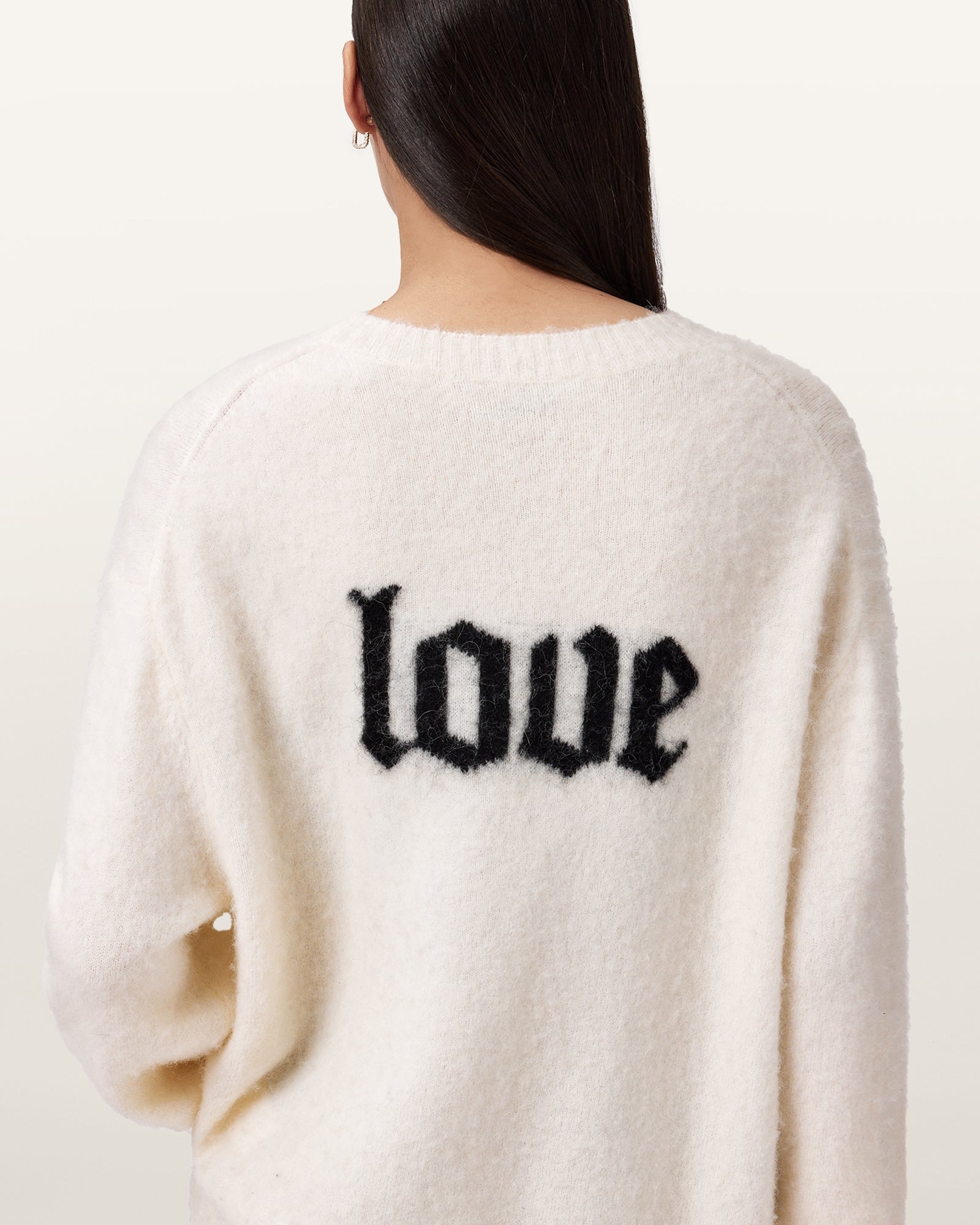 CHALK WHITE/BLACK Color Peace Crew Knit from AllSaints