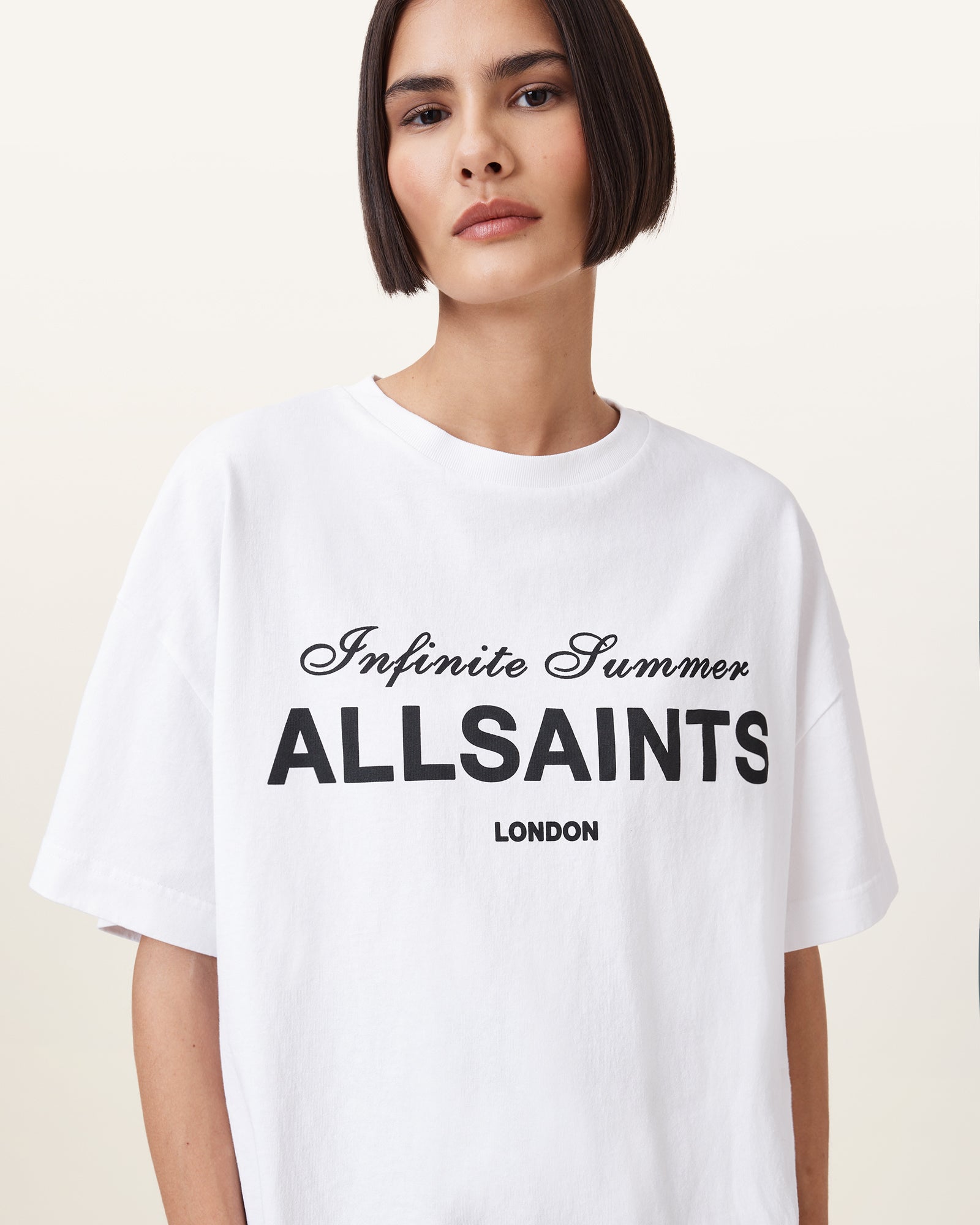 Optic White Color Avri Tee from AllSaints