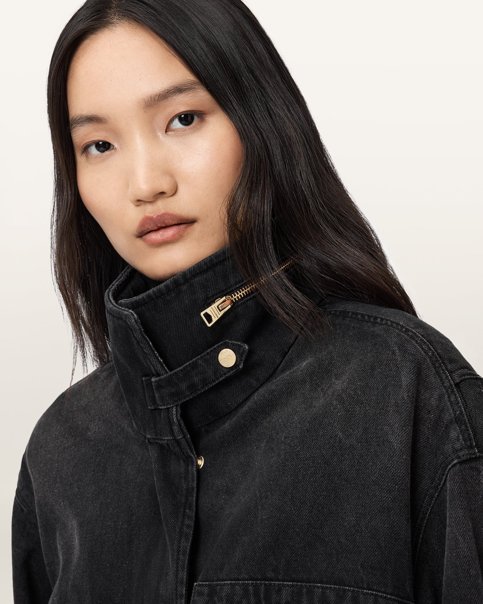 Washed Black Color Clay Zip Jacket from AllSaints