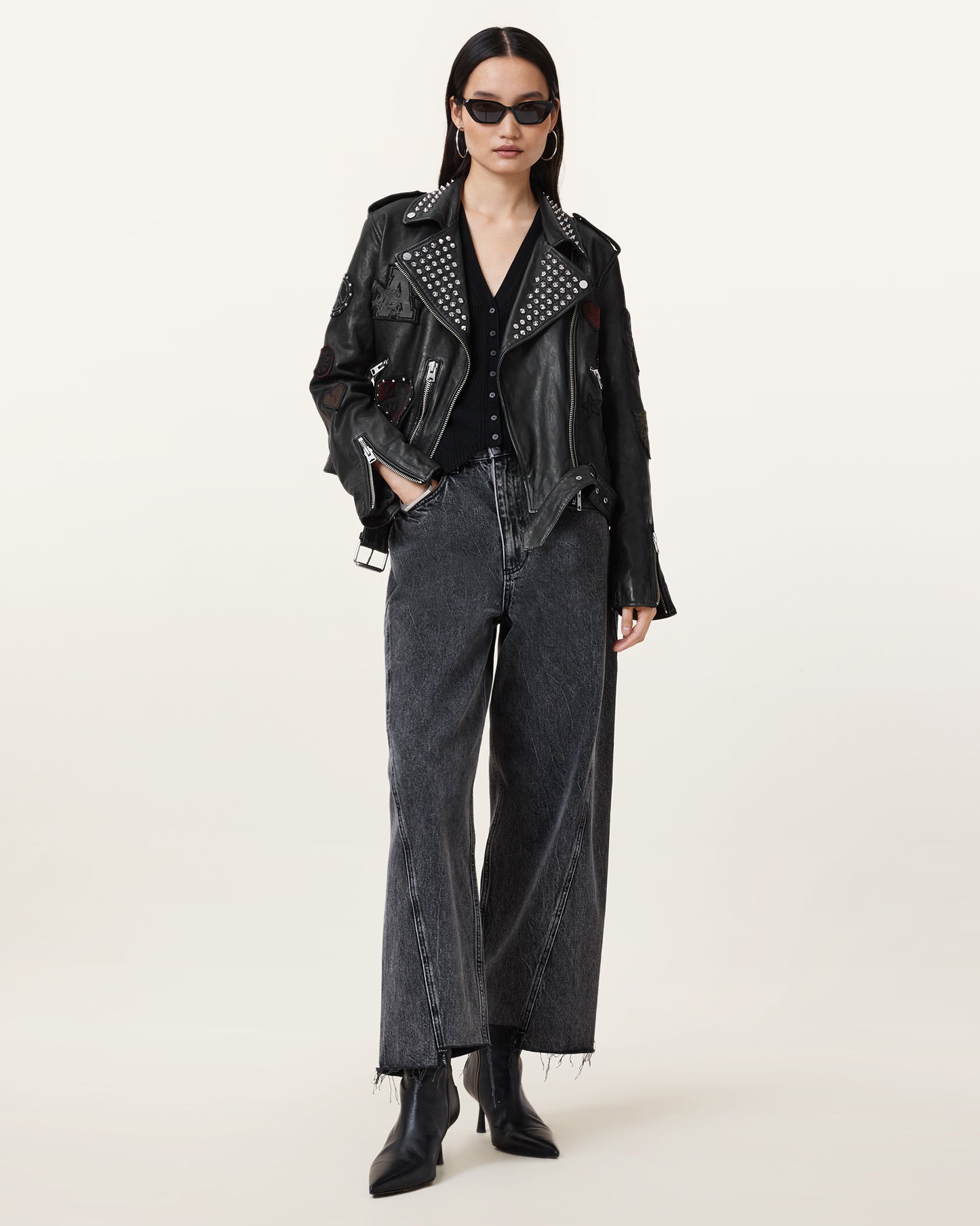 College Biker Leather Jacket