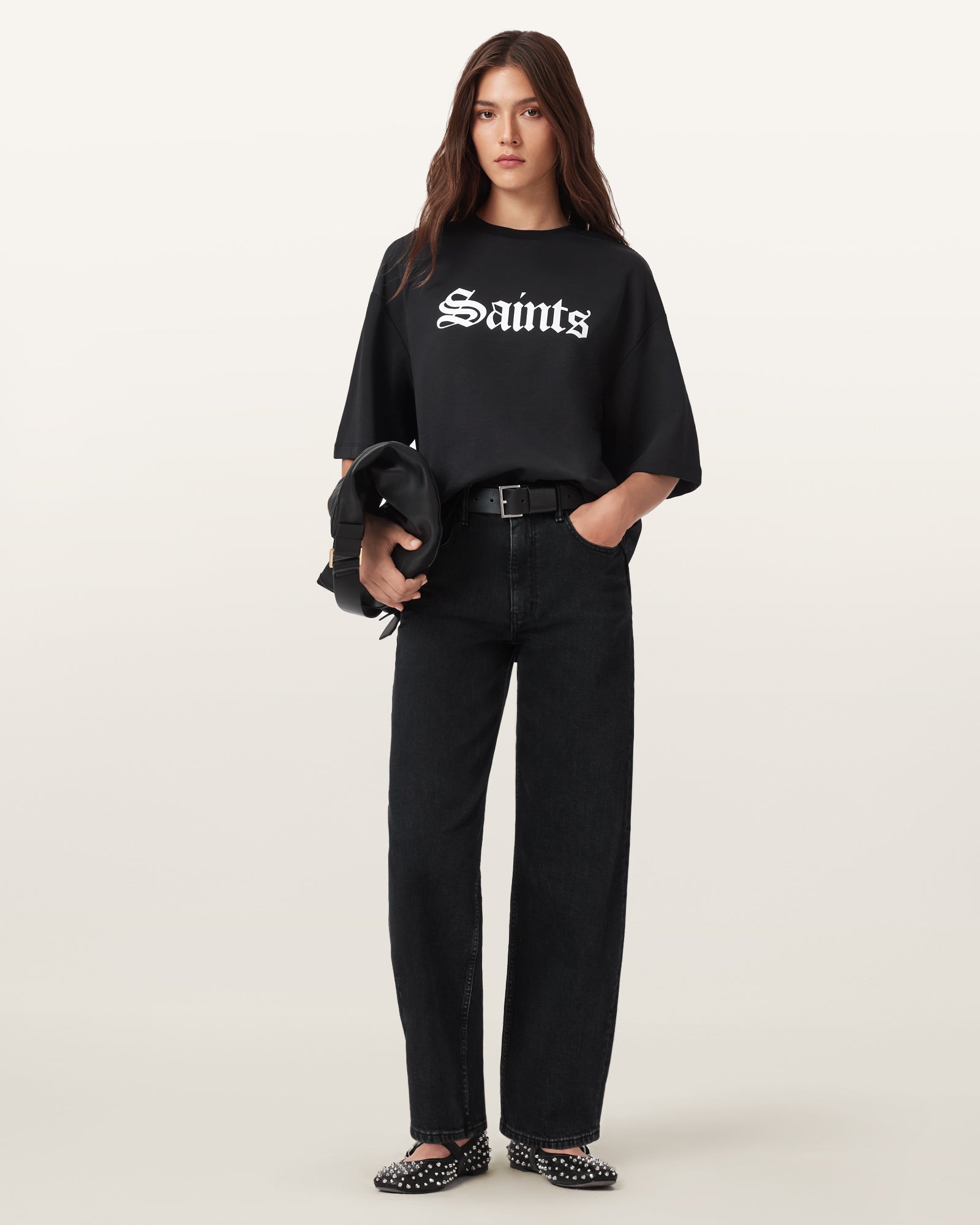 Black Color Saint Amelie Tee from AllSaints