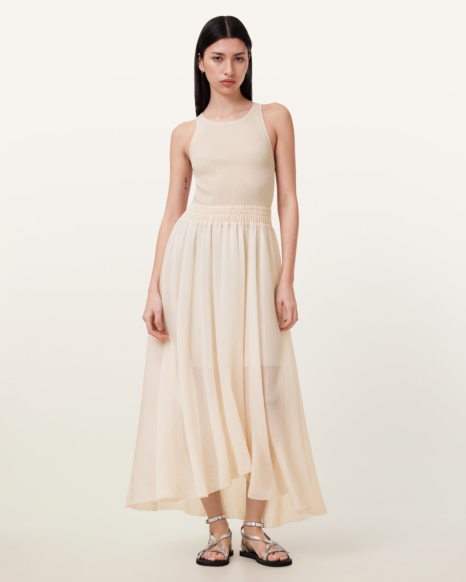 ALMOND WHITE Color Zenia Dress from AllSaints
