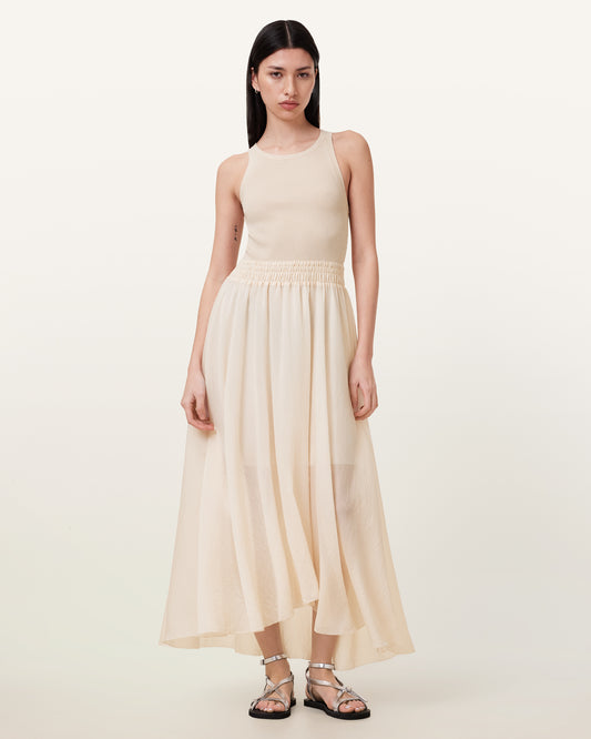 ALMOND WHITE Color Zenia Dress from AllSaints