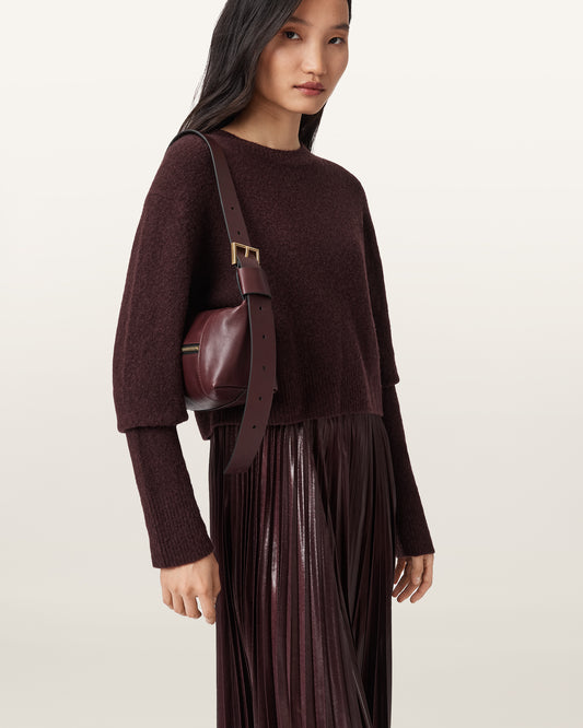 Dark Red Color Vega Mini Shoulder Bag from AllSaints
