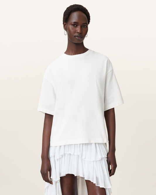 ECRU WHITE Color Amelie Crochet Tee from AllSaints