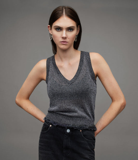 Lyra Glitter Tank - AllSaints Hong Kong