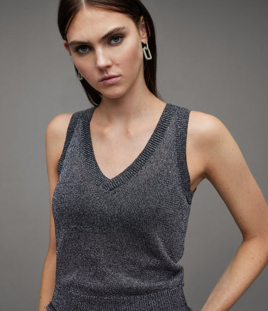 Lyra Glitter Tank - AllSaints Hong Kong