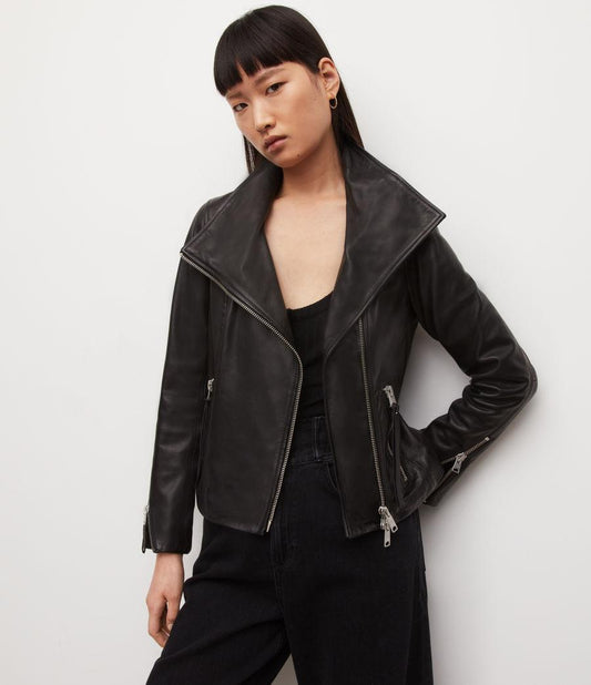 Ellis Biker Leather Jacket - AllSaints Hong Kong